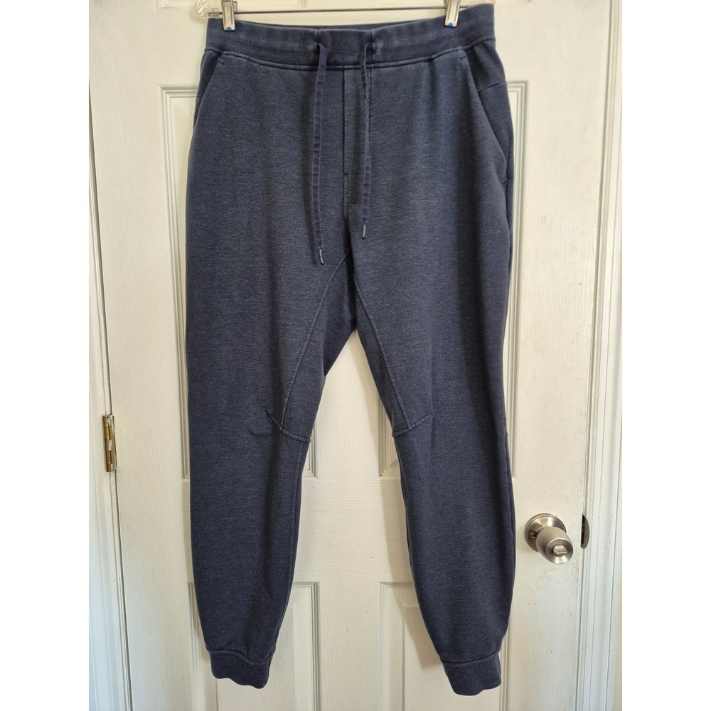 Lululemon Mens City Sweat Jogger Tapered Fleece Pants Navy Blue Size L